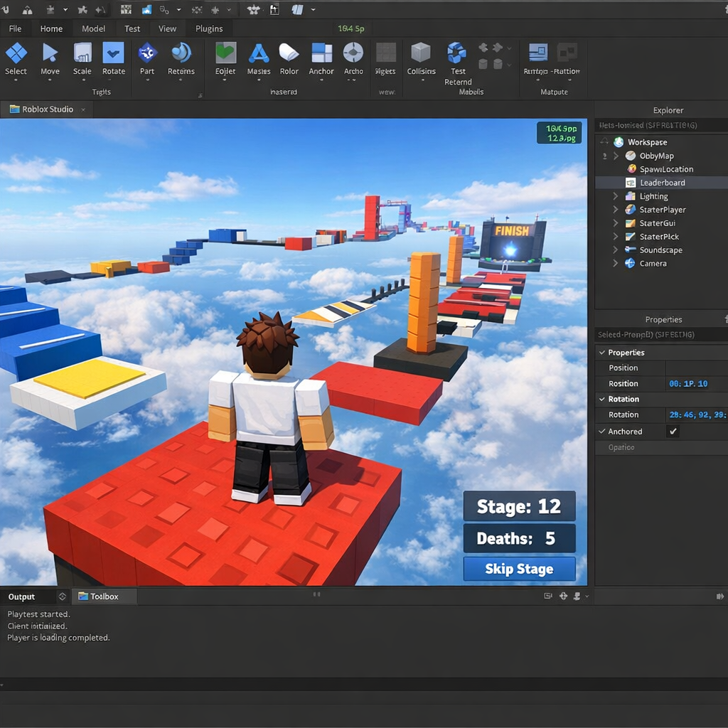 Паркур-игра на Roblox — проект Димы, 10 лет